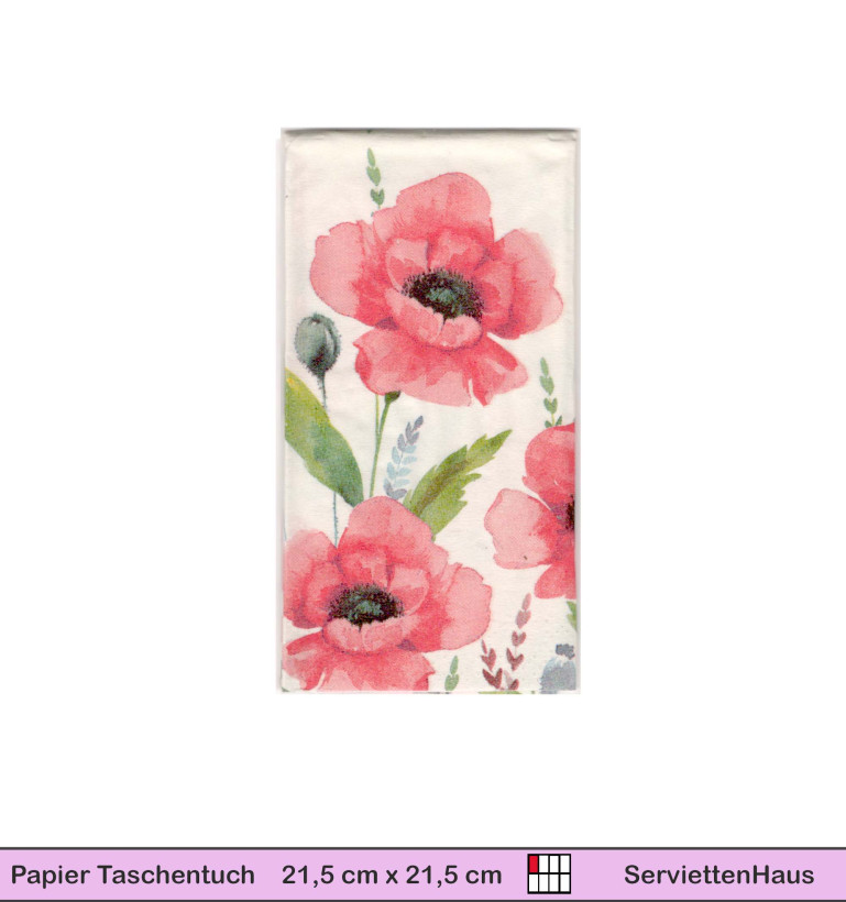 Ein Feld mit Mohnblumen und Gras - 1 Taschentuch